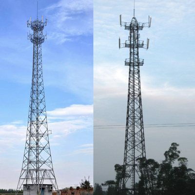 Coating Steel Tubular Lattice Tower Mobile Telecommunication