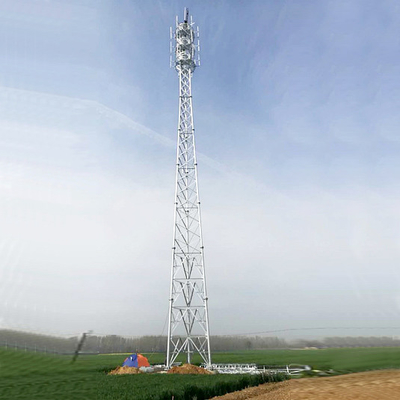 Custom Steel BTS Cell Signal Transmission Tower 4 Legs Lattice Mast