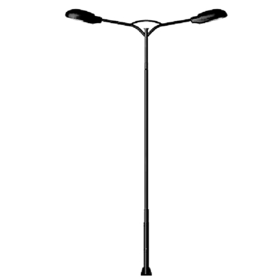 4m Octagonal Galvanised Street Light Pole With Double Arm Brackets