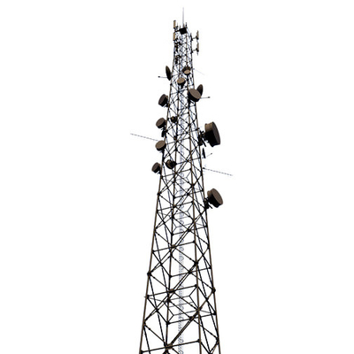 Custom Steel BTS Cell Signal Transmission Tower 4 Legs Lattice Mast